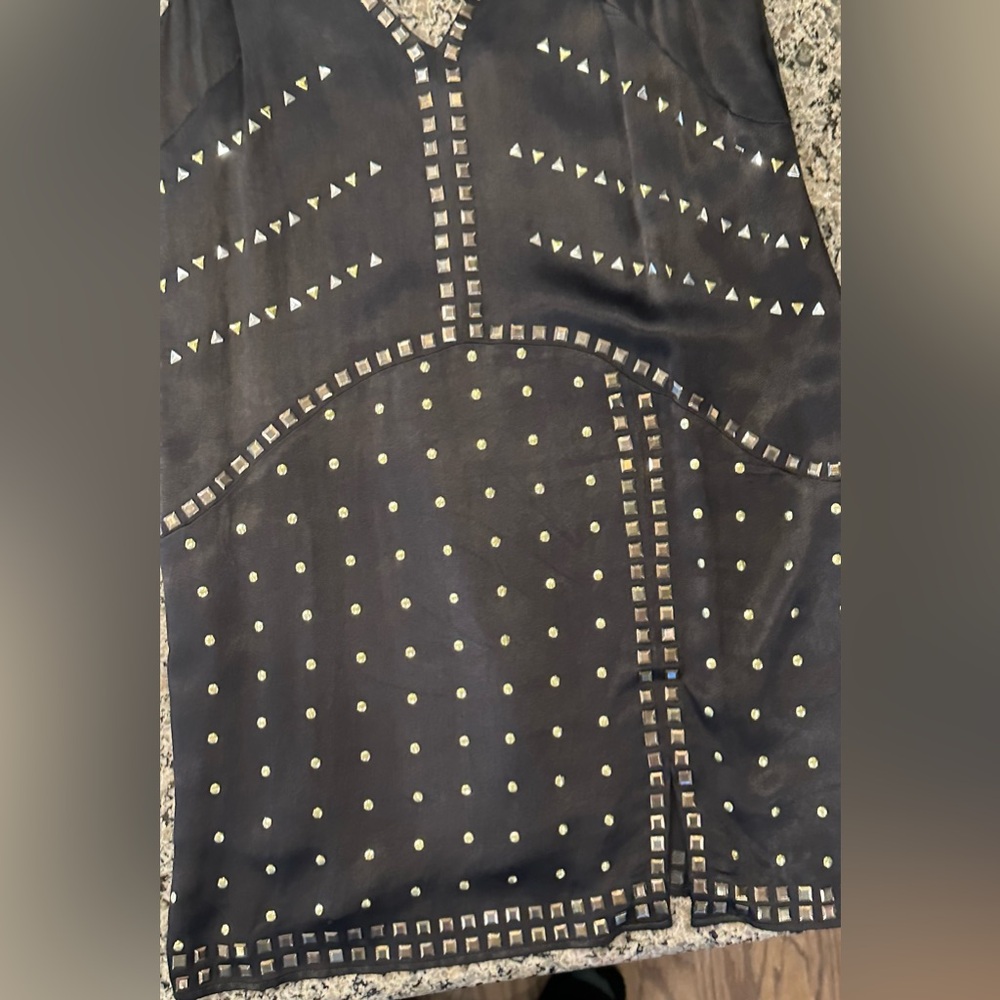 ✨NWT✨ Anthropologie Embellished Deep V Mini Dress Size M - Picture 15 of 16